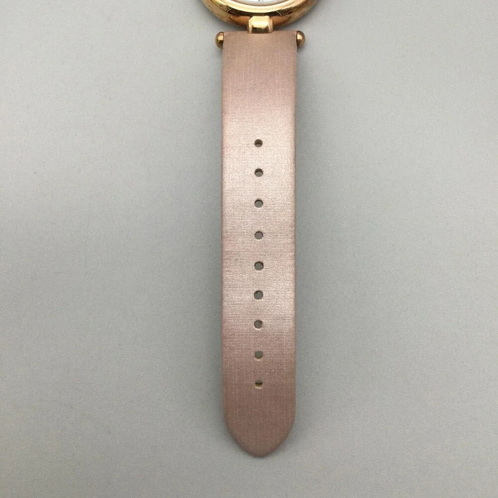 Burgi Womens Watch 35mm MOP Diamond Dial Rose Gold Tone Pink Leather New Battery